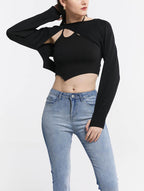 Asymmetric Open Front Smock Top