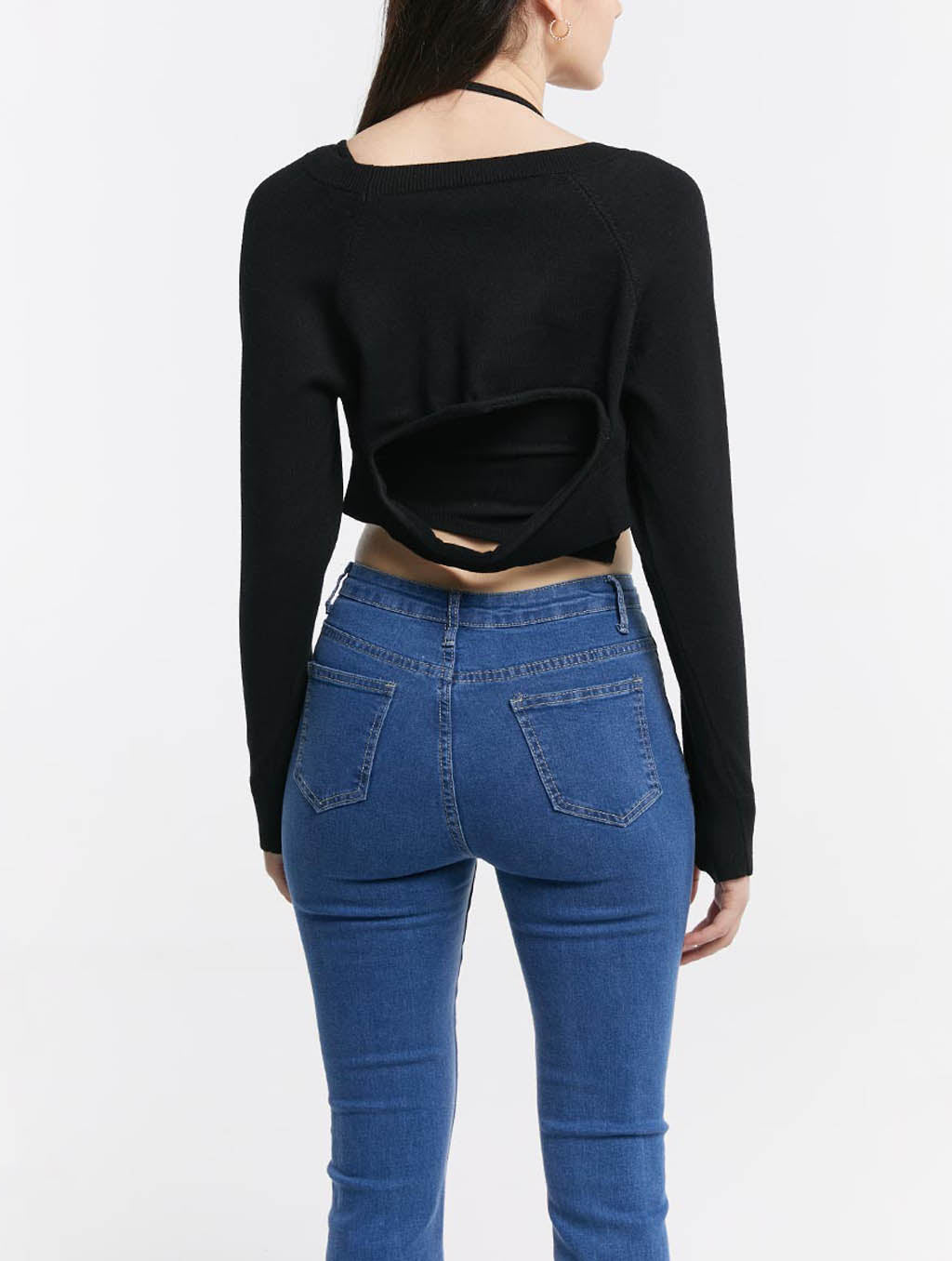 Asymmetric Open Front Smock Top