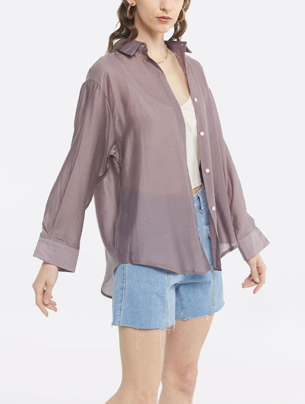 Back Slit Long Sleeve Shirt