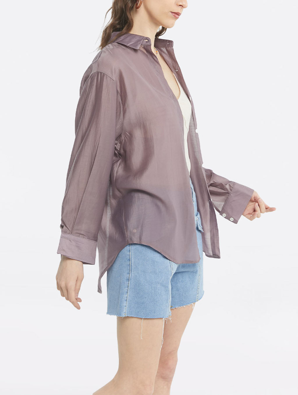 Back Slit Long Sleeve Shirt