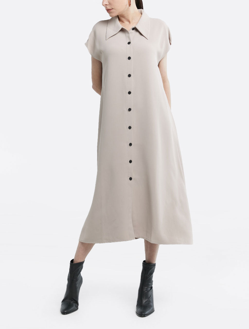 Back Strap Shirt Dress