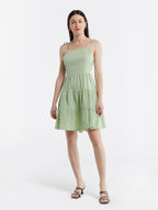 Backless Self Tie Tiered Dress