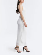 Backless Side Slit Halter Dress