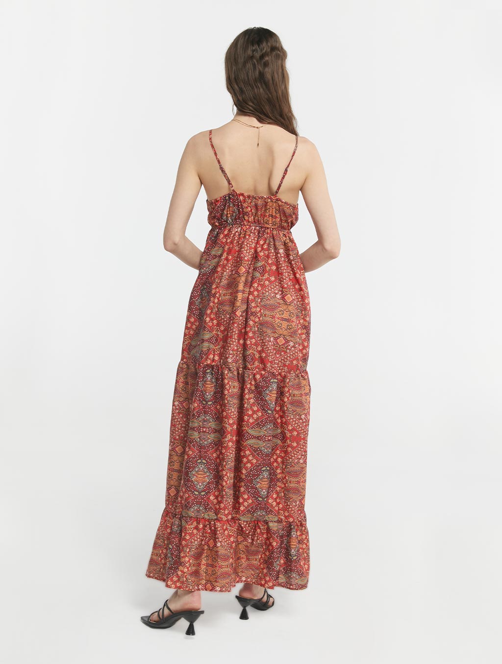 Boho Printed Strap Maxi Dress
