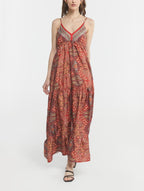 Boho Printed Strap Maxi Dress