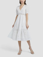 Boho V-neck Short-Sleeve Dress