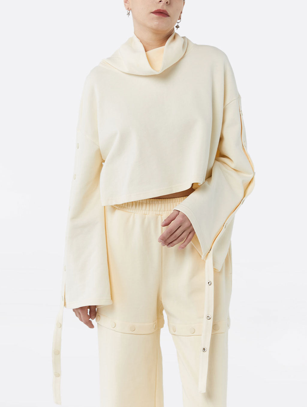 Button Funnel Crop Top