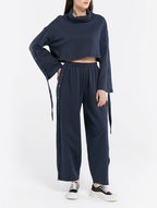 Button Funnel Crop Top