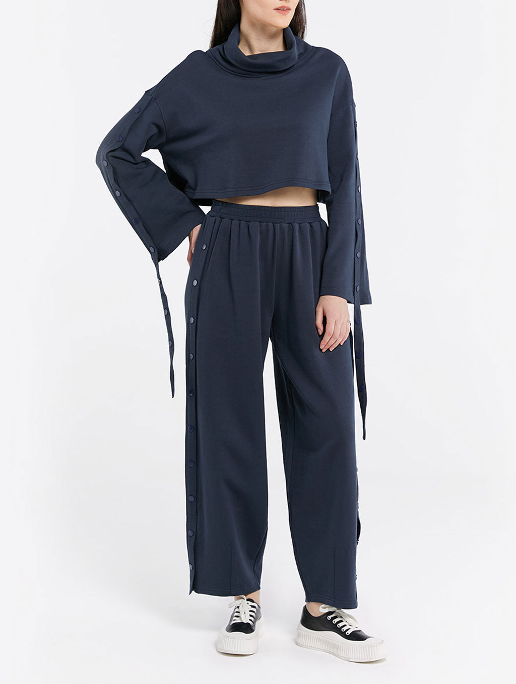 Button Funnel Crop Top