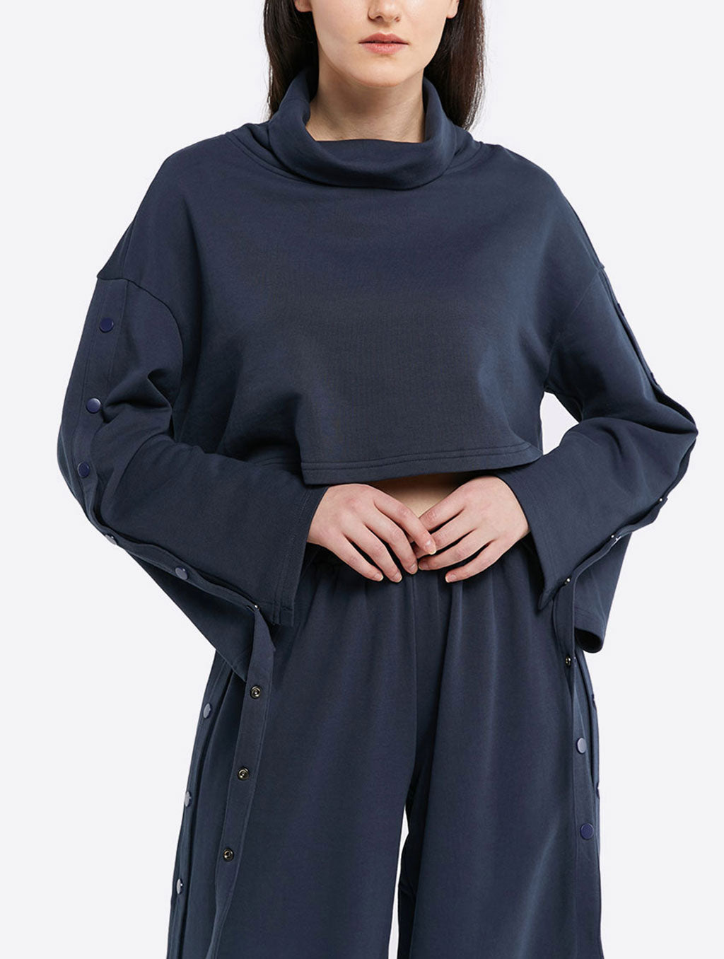 Button Funnel Crop Top