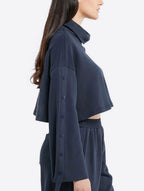 Button Funnel Crop Top