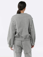 Button Sleeve Sweatshirt