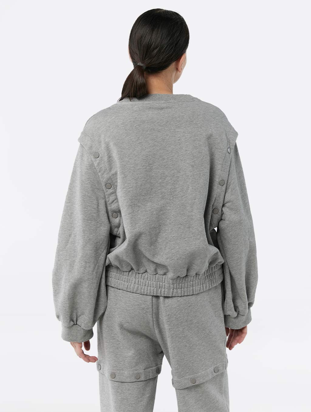 Button Sleeve Sweatshirt