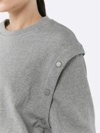Button Sleeve Sweatshirt