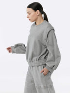 Button Sleeve Sweatshirt