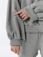 Button Sleeve Sweatshirt