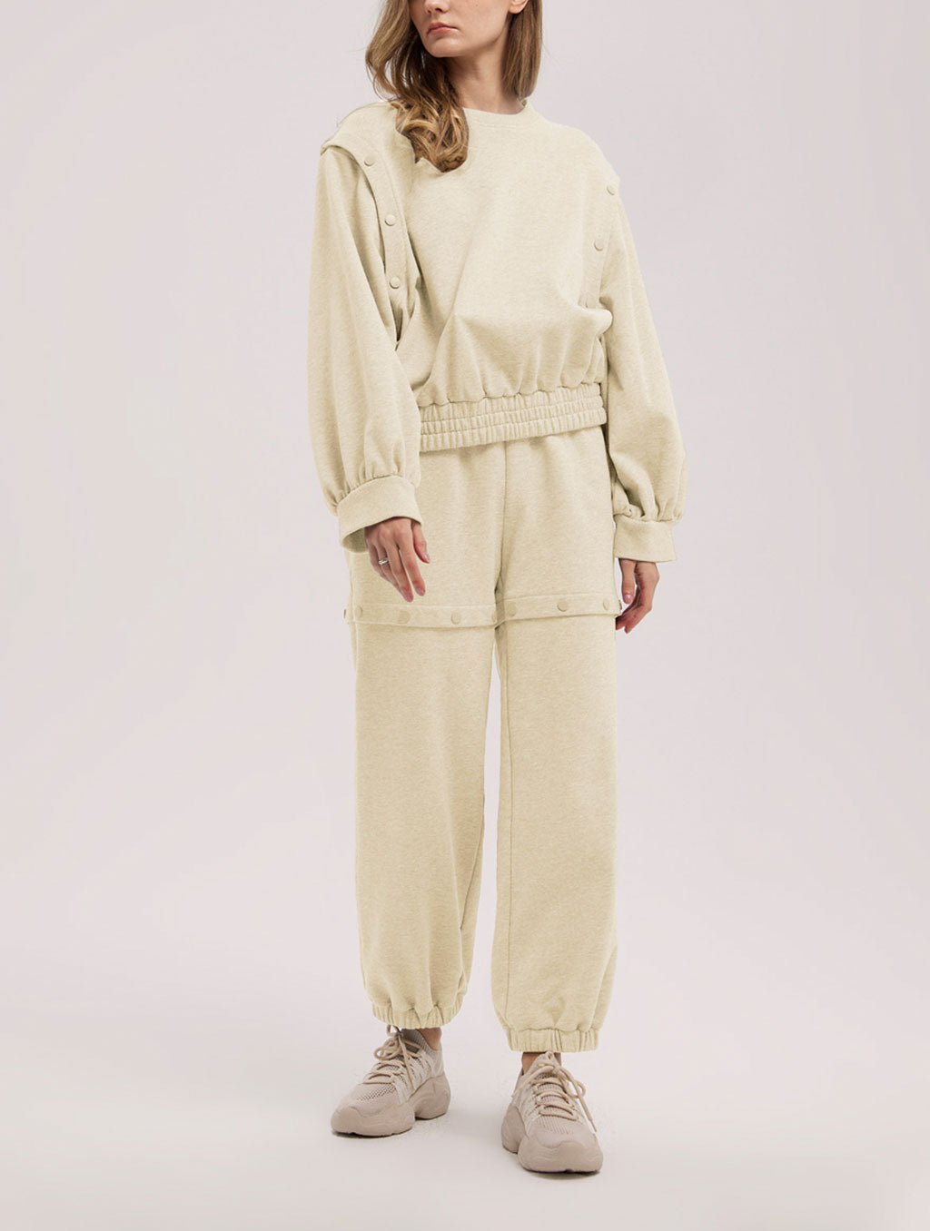 Buttoned Sweatsuit Set