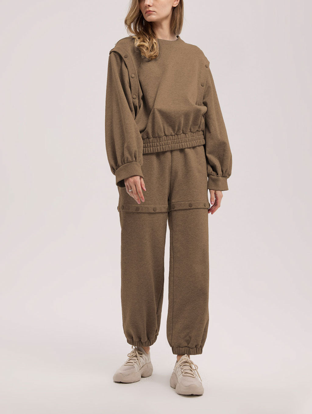 Buttoned Sweatsuit Set