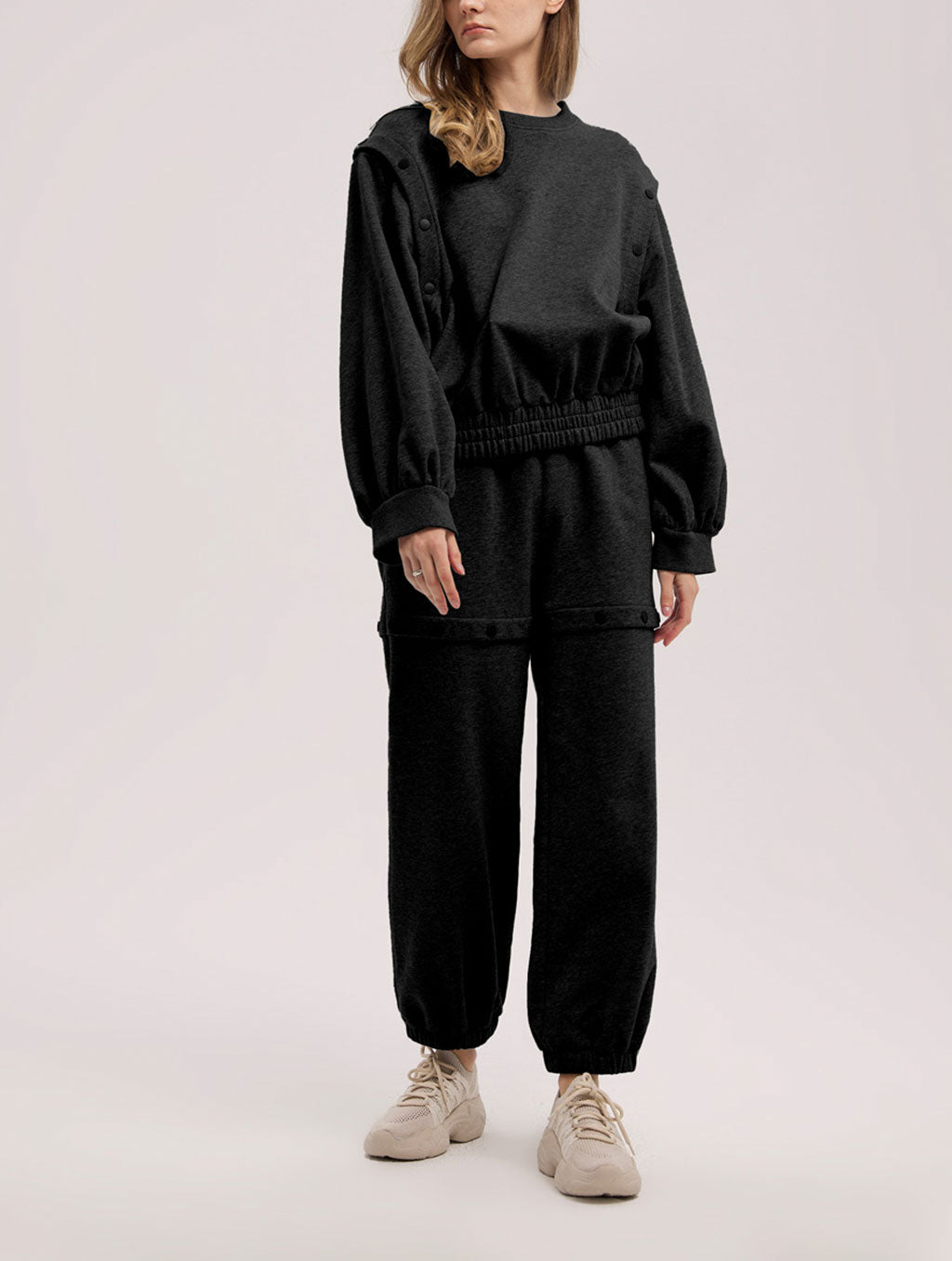 Buttoned Sweatsuit Set