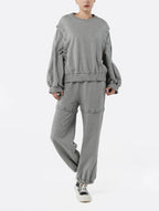 Buttoned Sweatsuit Set