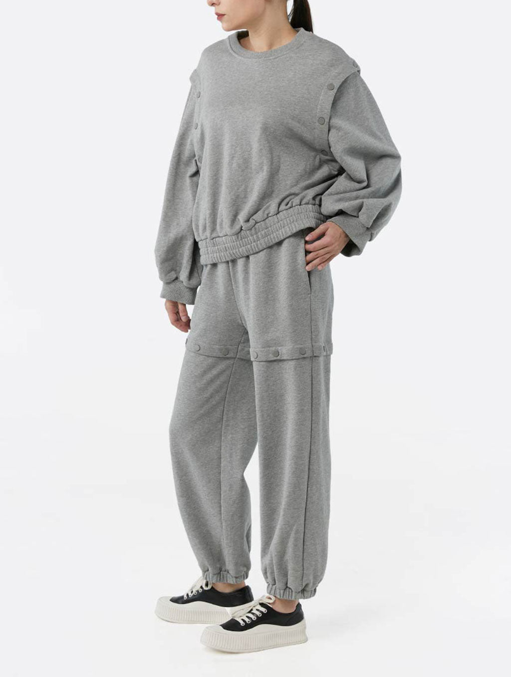 Buttoned Sweatsuit Set
