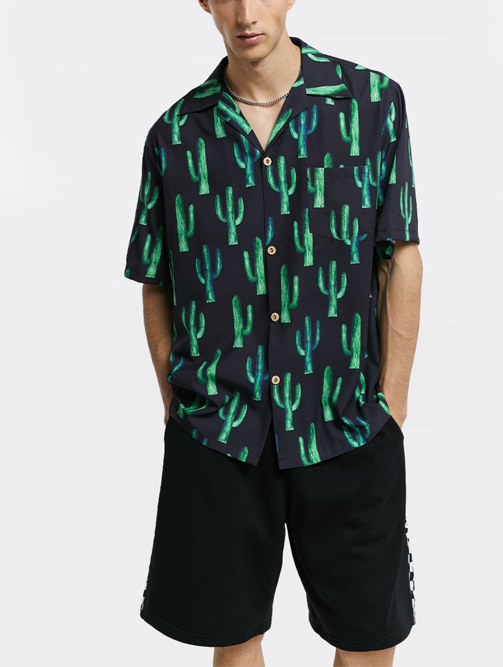 Cactus Print Short-Sleeve Shirt