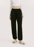 Chic Buttoned Pure Cotton Sweatpants
