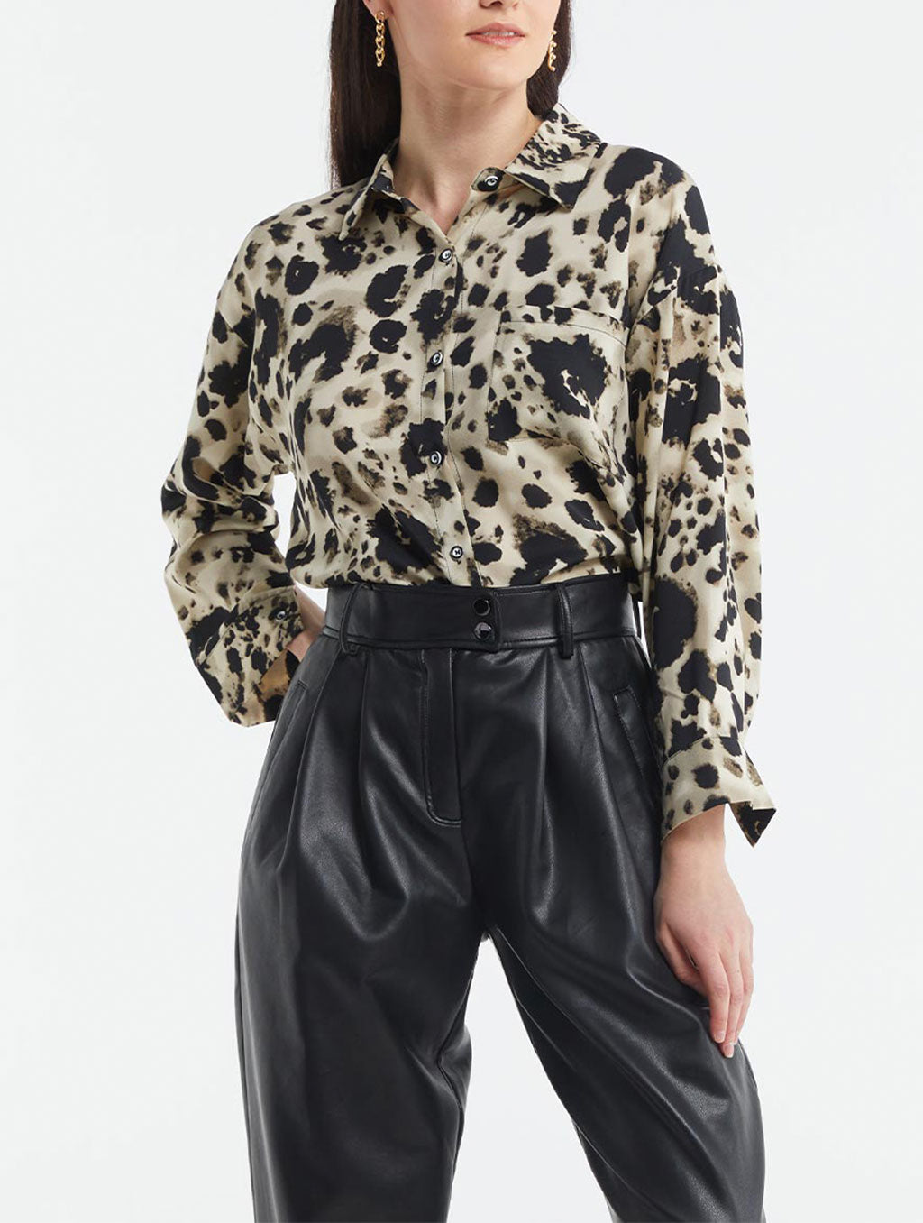 Chic Printed Long-Sleeve Shirt