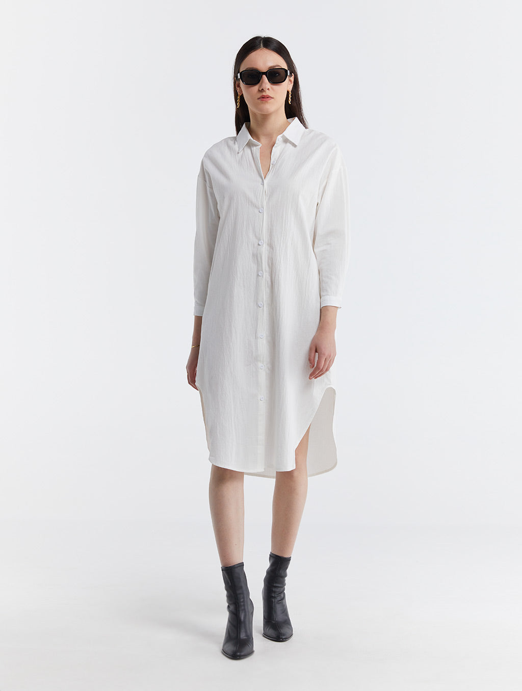 Classic Long-Sleeve Shirt Dress