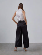 Casual Pleated Silk Wide-Leg Pants
