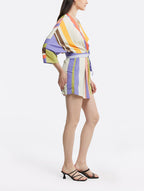 Colorful Wrap Long Sleeve Romper