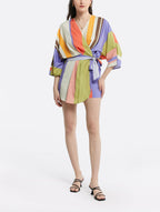 Colorful Wrap Long Sleeve Romper