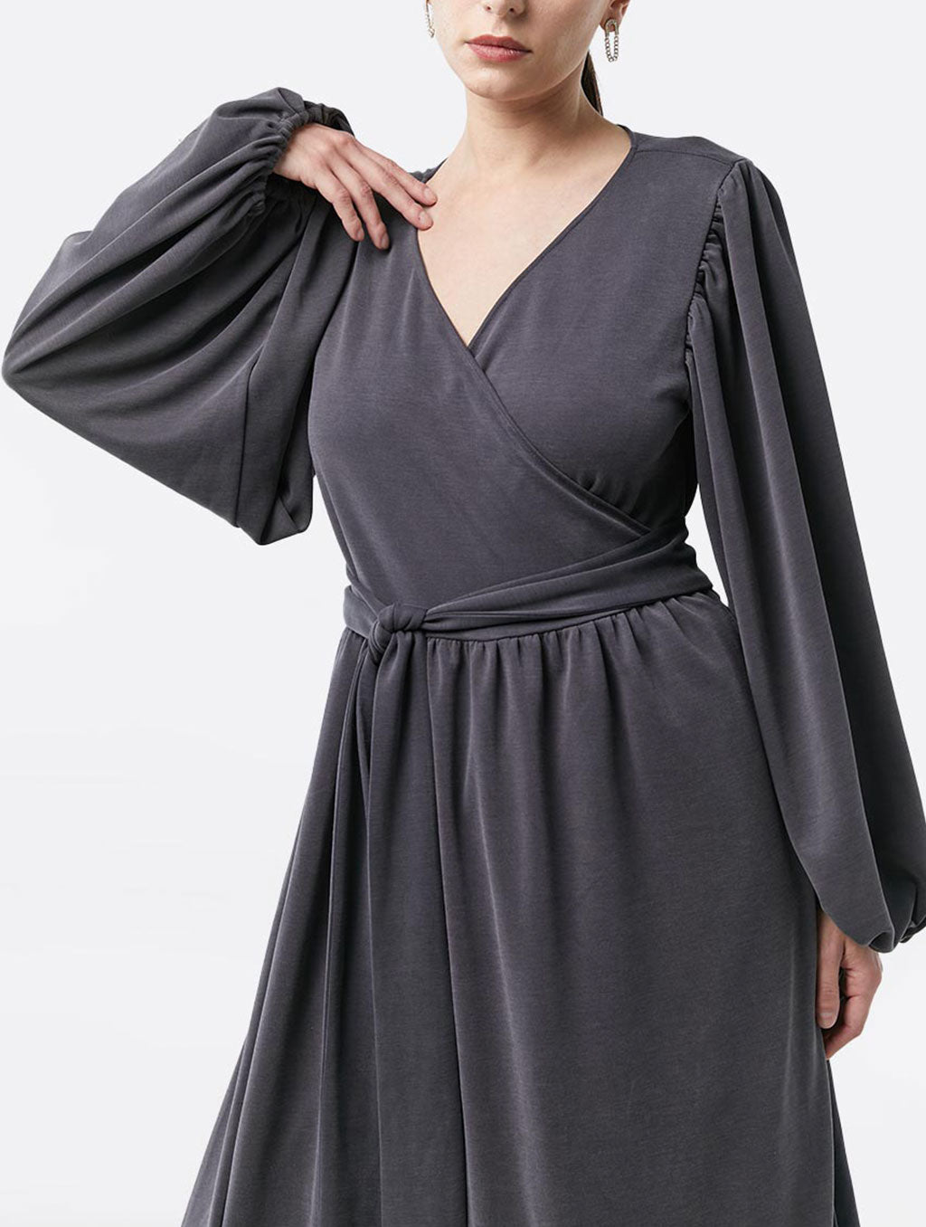 Comfy Surplice Neckline Modal Lounge Dress