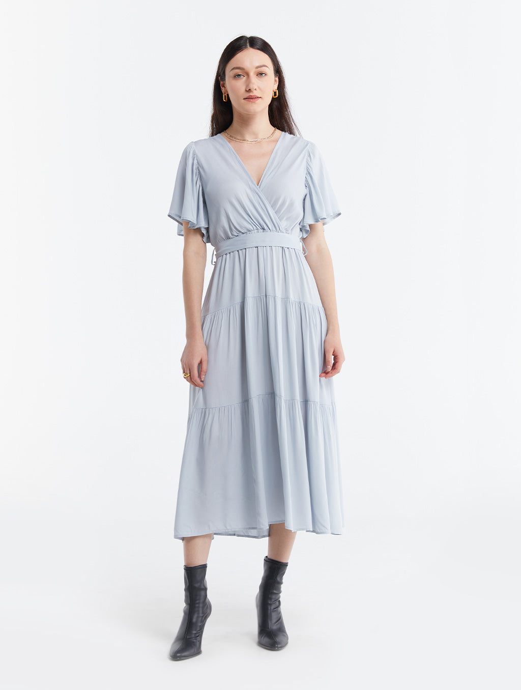 Comfy Tiered Wrap Dress