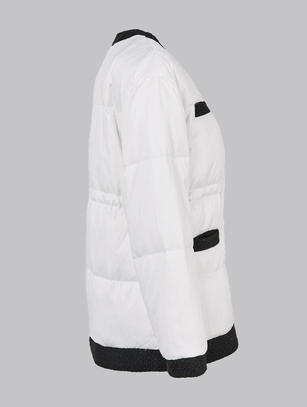 Contrast Crewneck Short Down Jacket