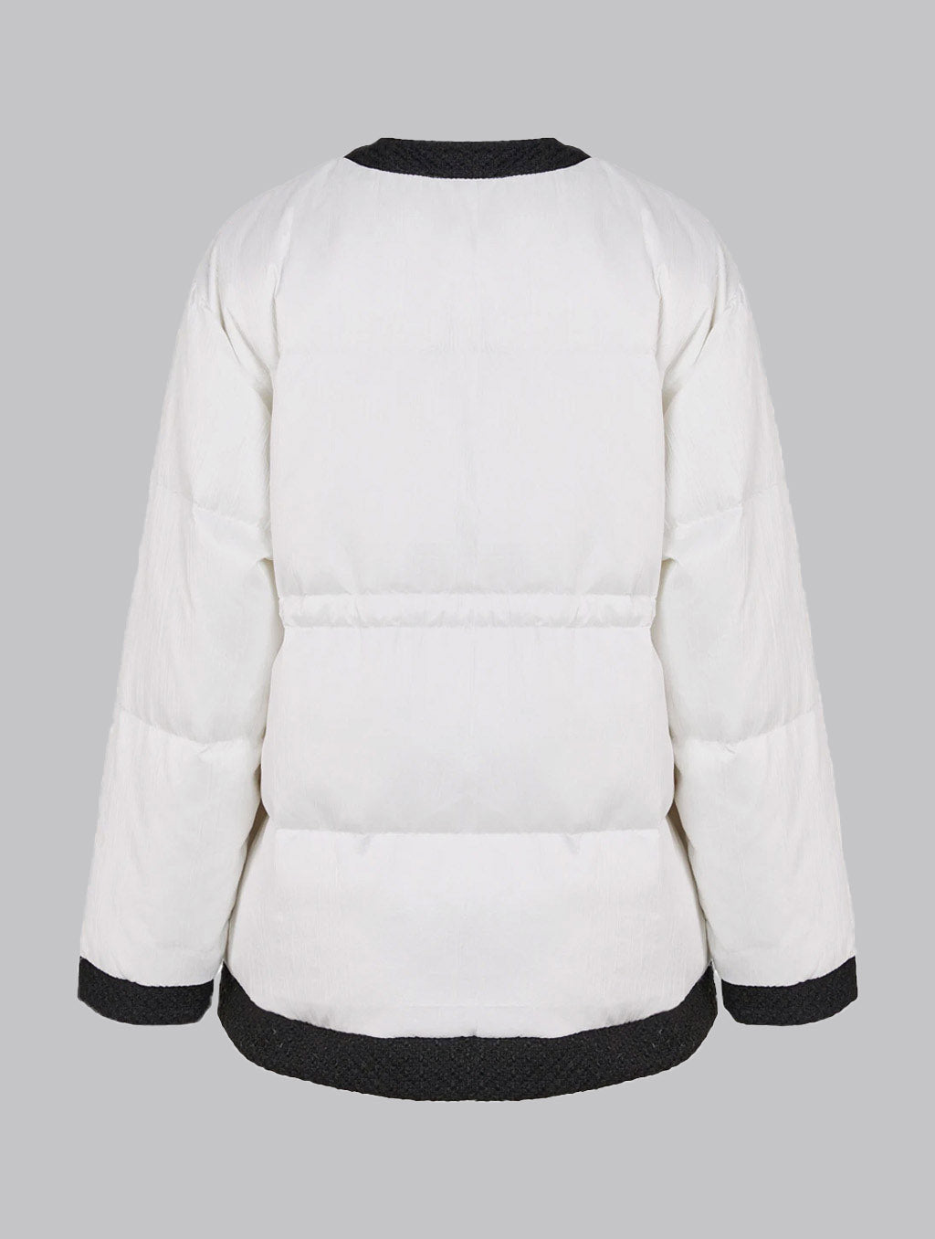 Contrast Crewneck Short Down Jacket