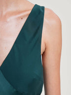 Contrast-Stitch Silk Dress