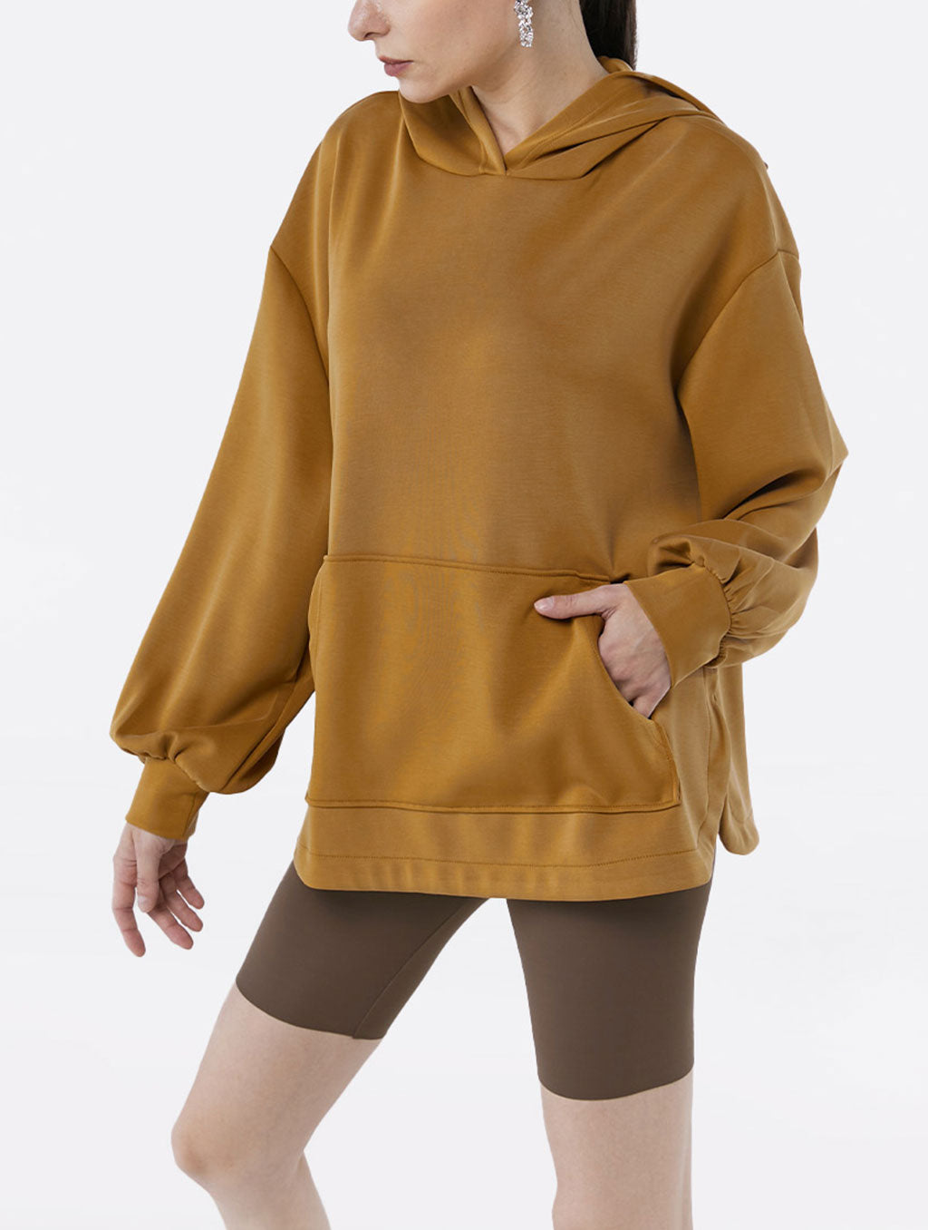 Cozy Side Slit Hooded Sweatshirt