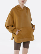 Cozy Side Slit Hooded Sweatshirt