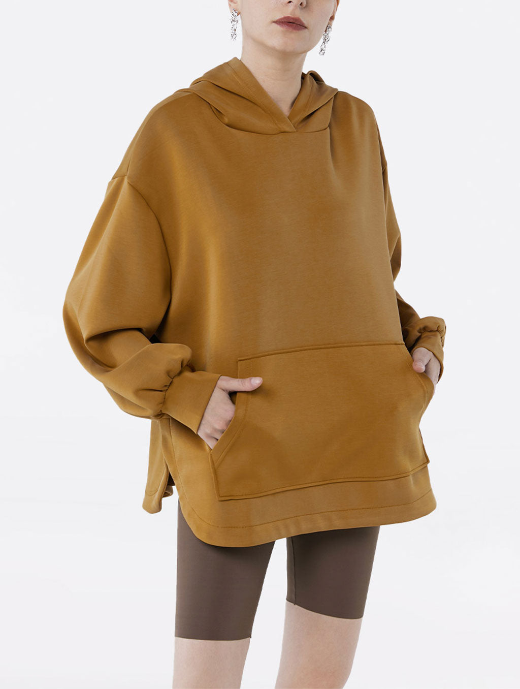 Cozy Side Slit Hooded Sweatshirt