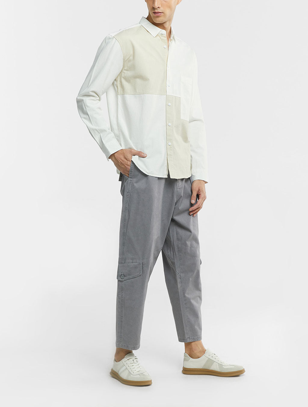 Cropped Cotton Cargo Pants