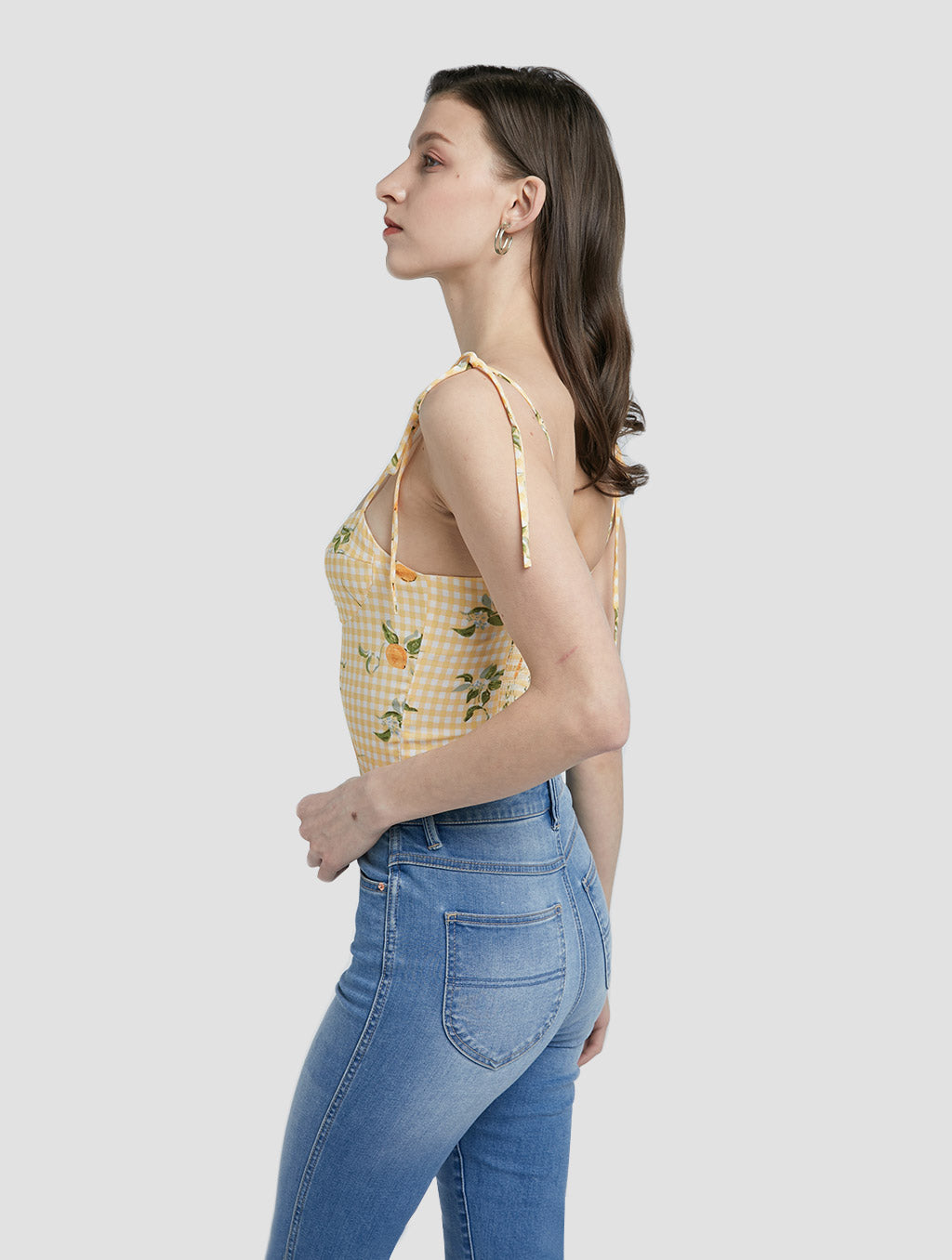 Cropped Lemon Print Top