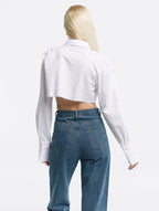 Cropped Long Sleeve Cotton Shirt