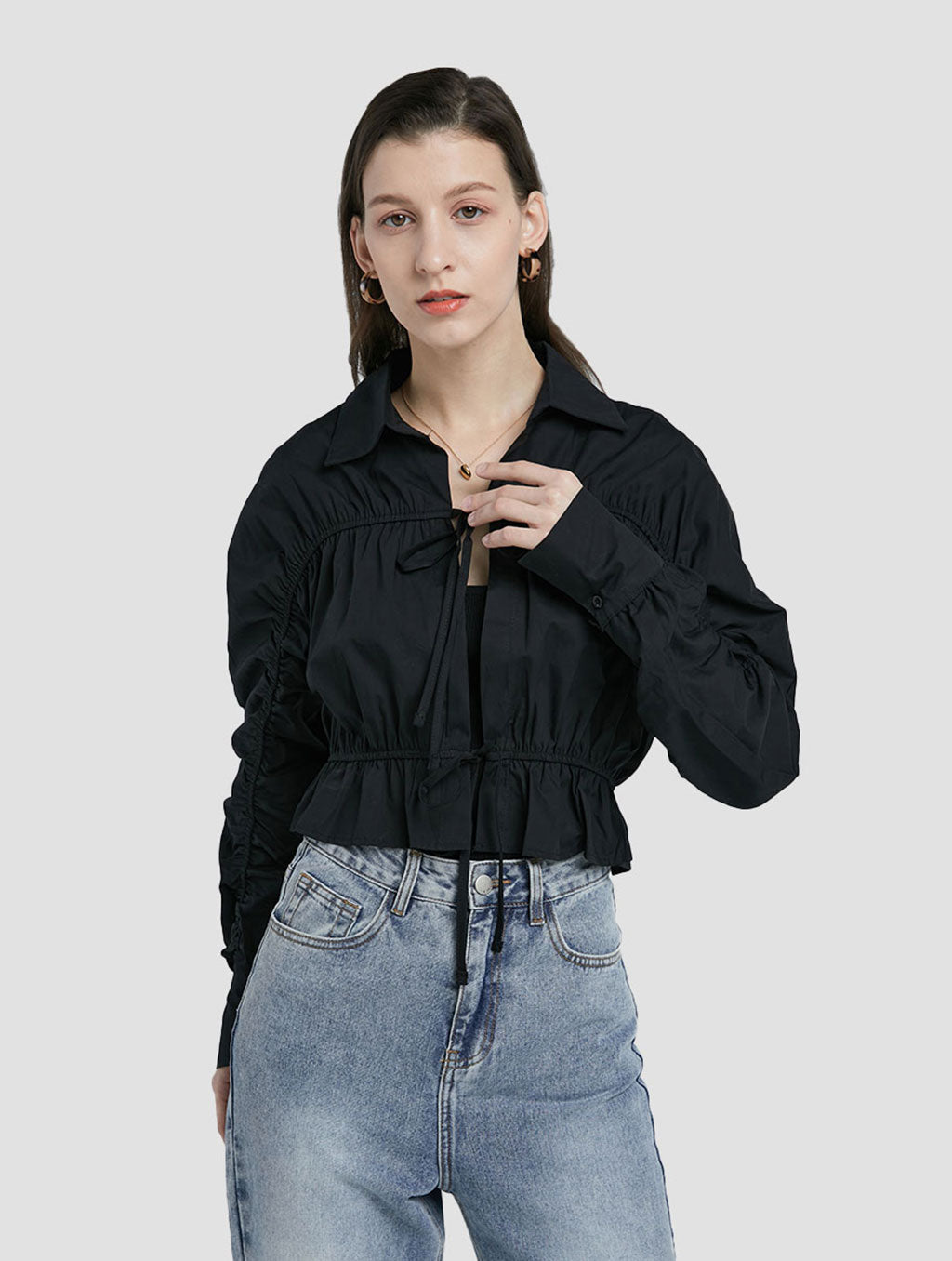 Cropped Ruched Shirt