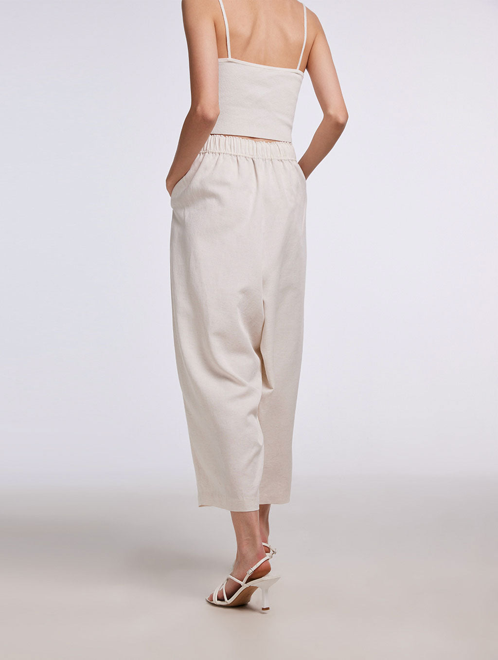 Cropped Wide Leg Trousers