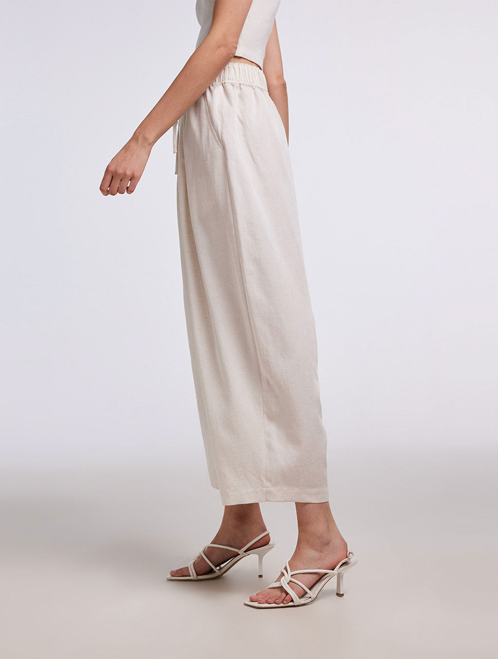 Cropped Wide Leg Trousers