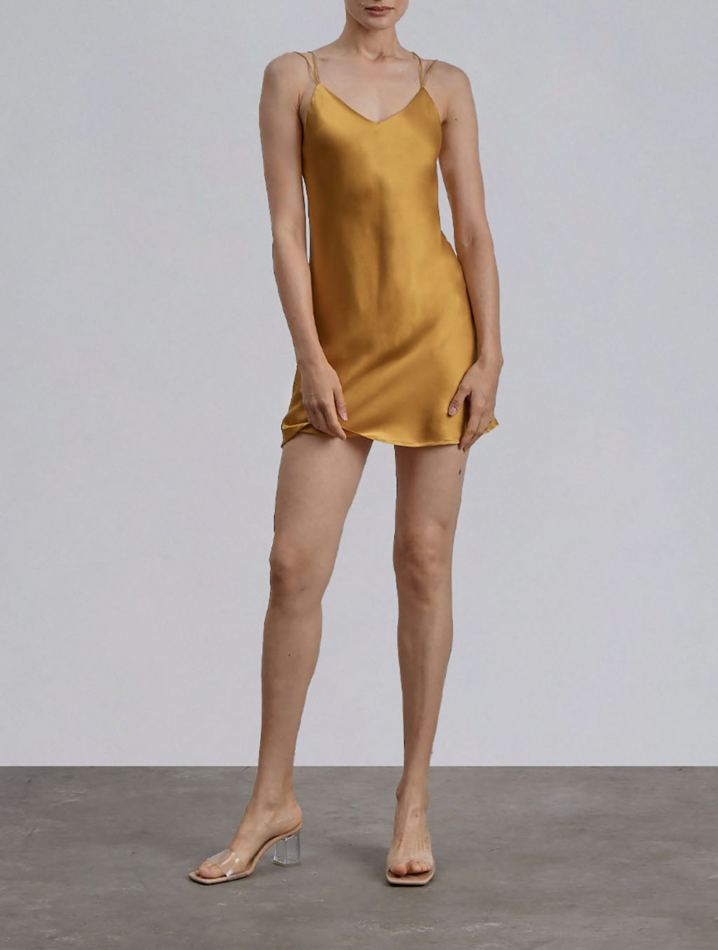 Cross Back Silk Slip Dress