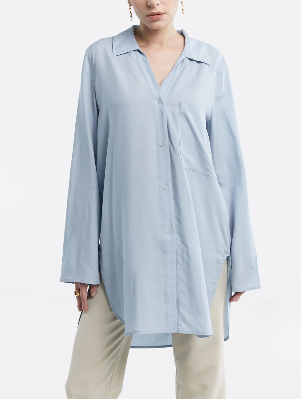 Cupro Oversize Relaxed Shirt