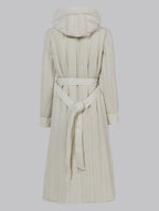 Leather Trim Patchwork A-line Puffer