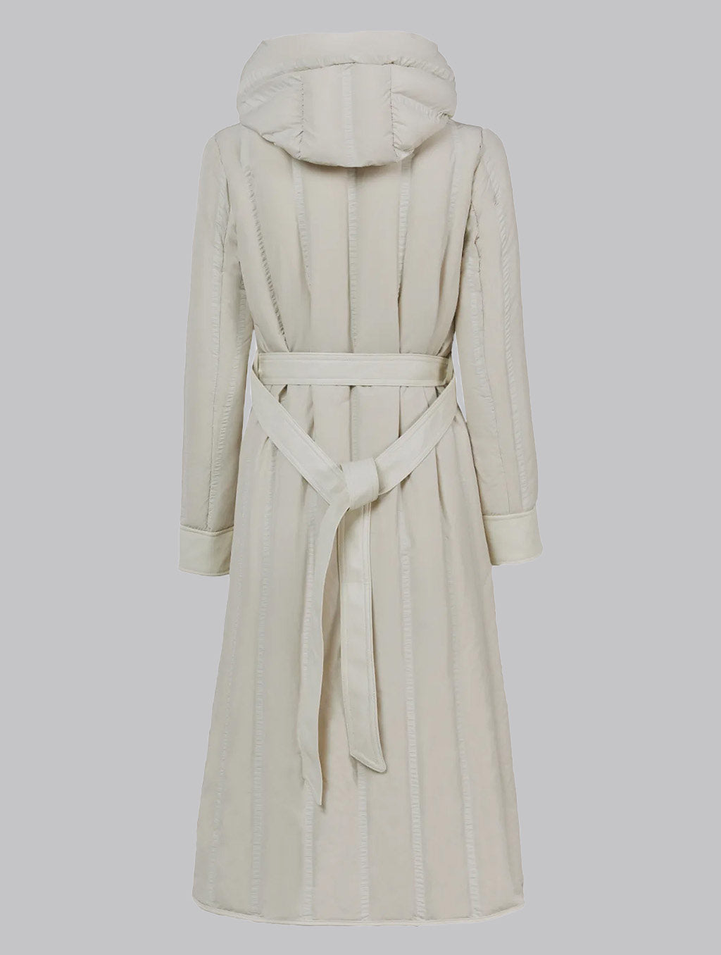 Leather Trim Patchwork A-line Puffer